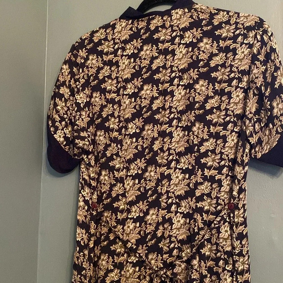 April Cornell women’s short sleeve midi dress- button up - floral - medium - Picture 5 of 7